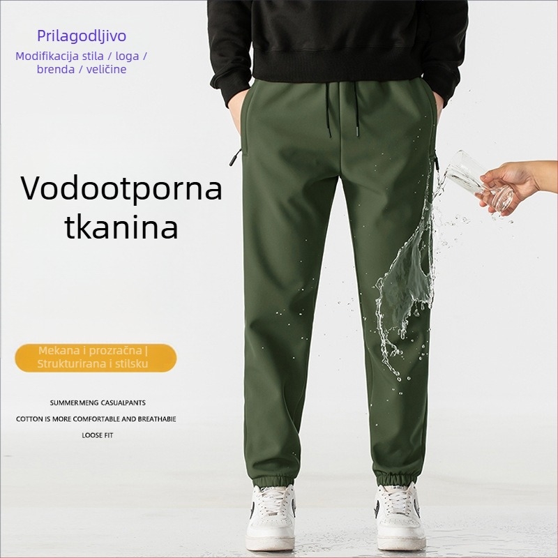 Muške zimske softshell hlače za planinarenje s fleece podstavom, vodootporne, elastične, ravni kroj, s više džepova