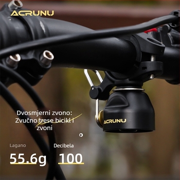 Acrunu zvono za bicikl za planinske i cestovne bicikle — aluminijska legura, 100 dB, 60 g, model Aluminum alloy bell, oštar i jasan zvuk, otporan na hrđu