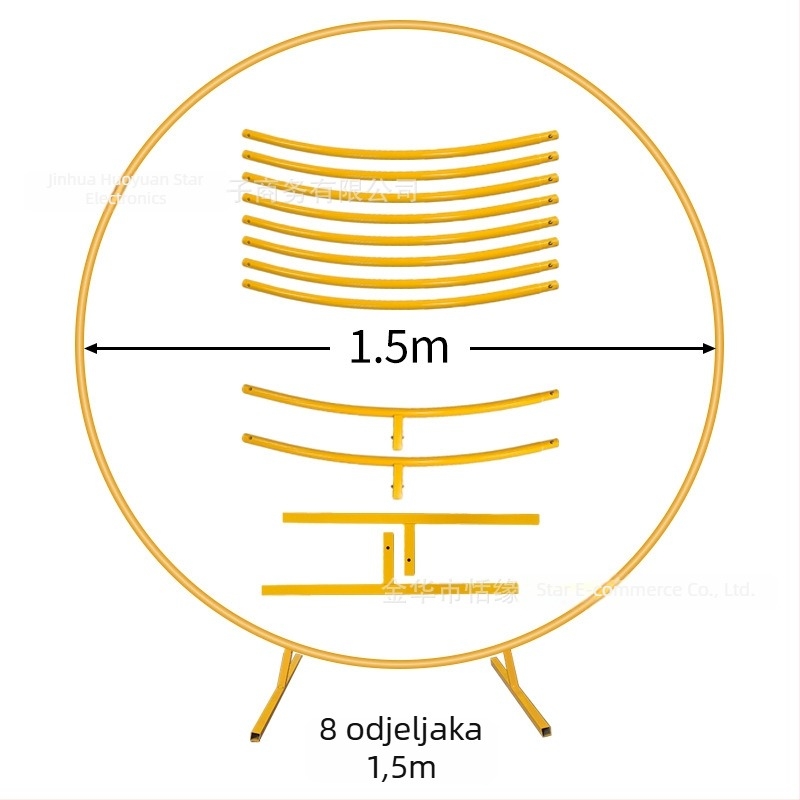 Metalni luk za događanja – kružni luk s jednim stupom i prstenom za balone, za vanjske svatove i zabave
