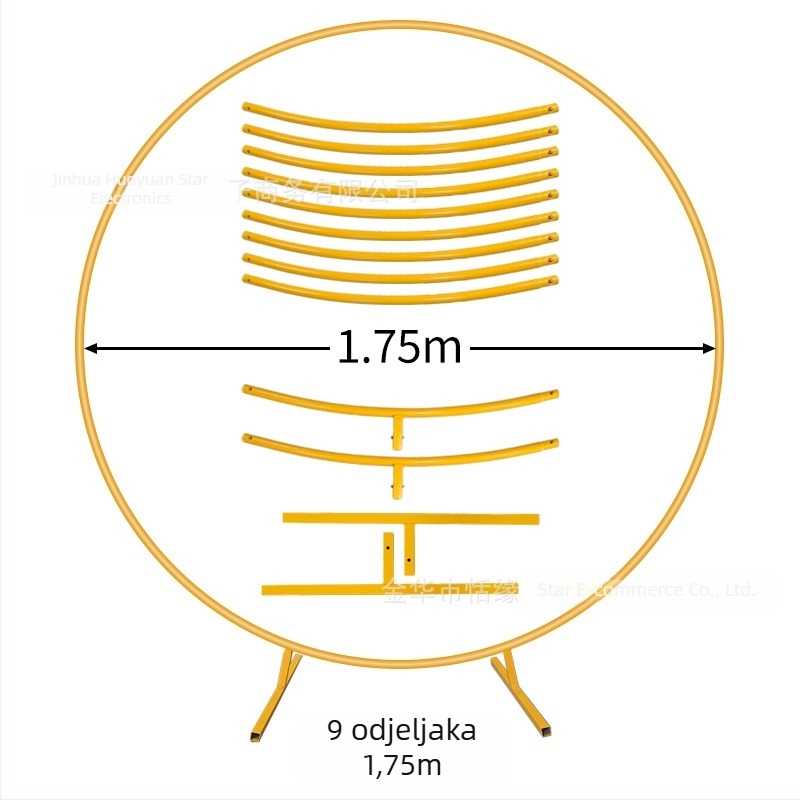 Metalni luk za događanja – kružni luk s jednim stupom i prstenom za balone, za vanjske svatove i zabave