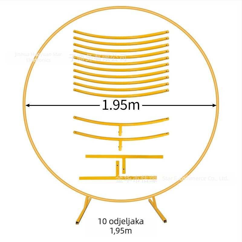Metalni luk za događanja – kružni luk s jednim stupom i prstenom za balone, za vanjske svatove i zabave