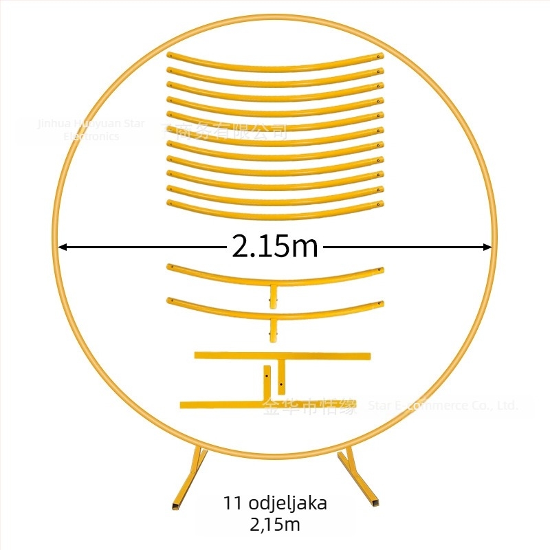 Metalni luk za događanja – kružni luk s jednim stupom i prstenom za balone, za vanjske svatove i zabave