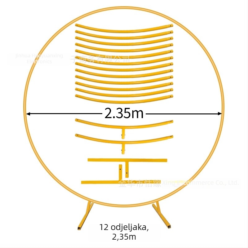 Metalni luk za događanja – kružni luk s jednim stupom i prstenom za balone, za vanjske svatove i zabave