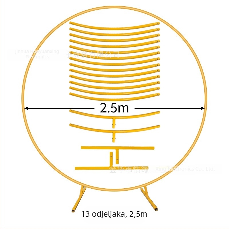Metalni luk za događanja – kružni luk s jednim stupom i prstenom za balone, za vanjske svatove i zabave