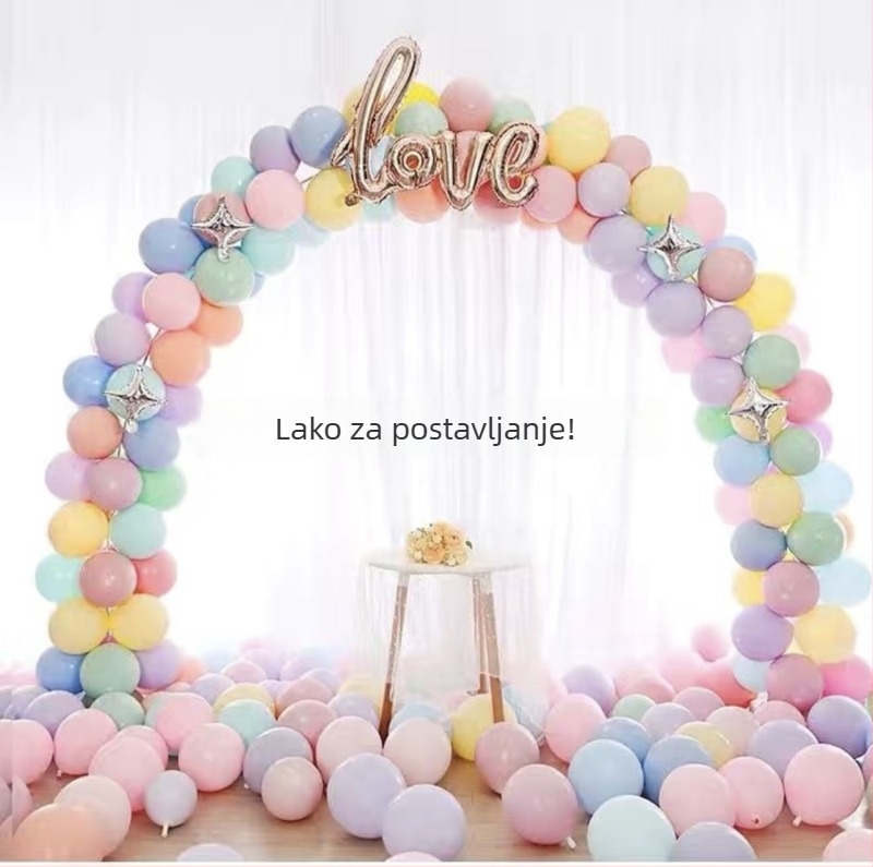 Vjenčani vanjski balonski luk u dugini boji, dekoracija (Plastika; Pakiranje: karton; Marka: Jing Lu; Namijenjeno za vjenčanje; Bez prilagodbe)