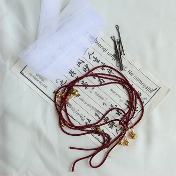 Guanyin maska za oči s veo i zvončićem na užetu za cosplay — kod L3039, za odrasle, ljeto 2025