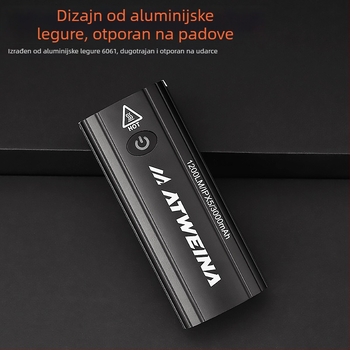 Prednje svjetlo za planinski bicikl s tri LED, vodootporno aluminijsko kućište, 3000 mAh, USB Type-C