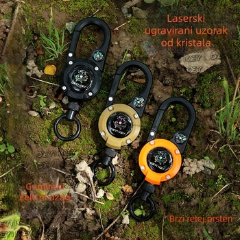 Podesivi karabin za ključe s ABS tijelom, jednostavan dizajn izvlačenja, perlasta ambalaža, bez logotipa (ABS; jednostavan dizajn izvlačenja; perlasta ambalaža; bez logotipa)