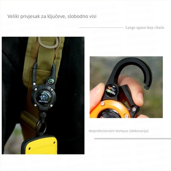 Podesivi karabin za ključe s ABS tijelom, jednostavan dizajn izvlačenja, perlasta ambalaža, bez logotipa (ABS; jednostavan dizajn izvlačenja; perlasta ambalaža; bez logotipa)