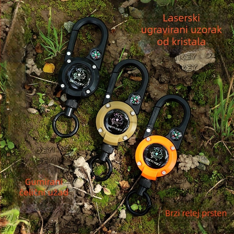 Podesivi karabin za ključe s ABS tijelom, jednostavan dizajn izvlačenja, perlasta ambalaža, bez logotipa (ABS; jednostavan dizajn izvlačenja; perlasta ambalaža; bez logotipa)