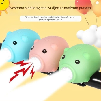 Dječje prednje svjetlo za bicikl sa zvoncem i stražnjom lampom za noćnu vožnju