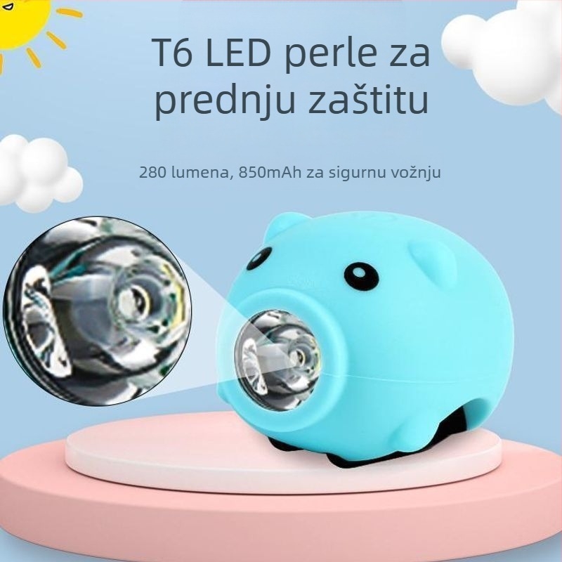 Dječje prednje svjetlo za bicikl sa zvoncem i stražnjom lampom za noćnu vožnju