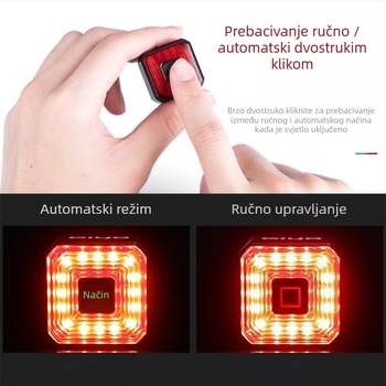 GIYO pametna stražnja svjetla za bicikl s USB punjenjem, visokou snaga LED lampe, upozoravajuće svjetlo, kompatibilno s planinskim i cestovnim biciklima