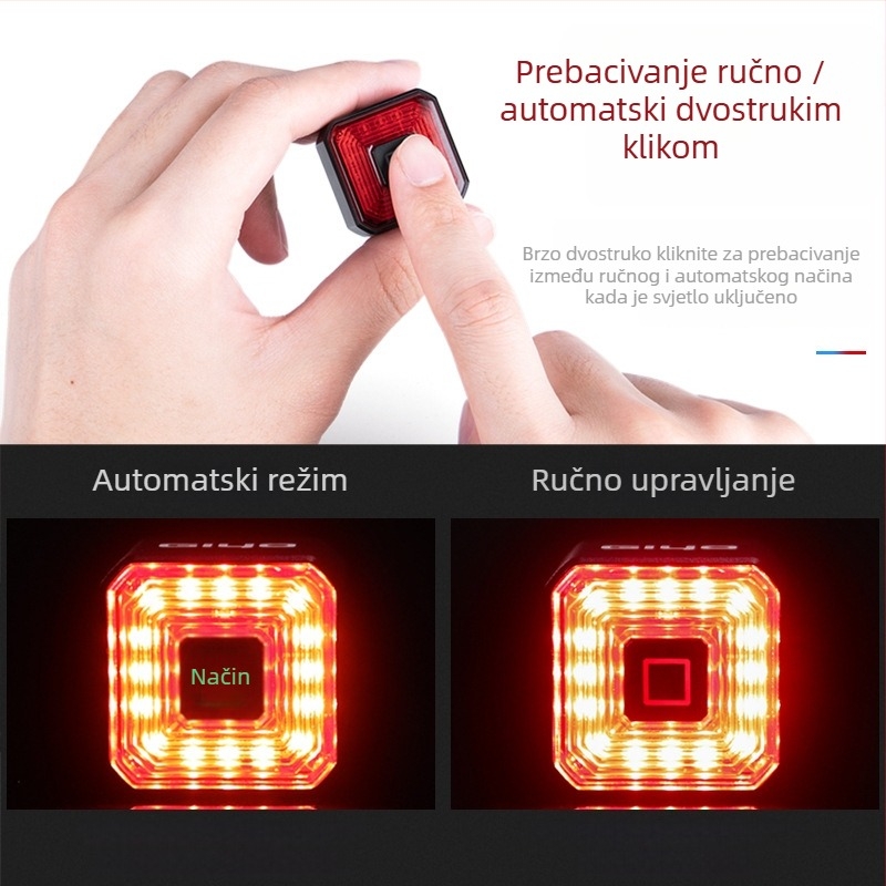 GIYO pametna stražnja svjetla za bicikl s USB punjenjem, visokou snaga LED lampe, upozoravajuće svjetlo, kompatibilno s planinskim i cestovnim biciklima
