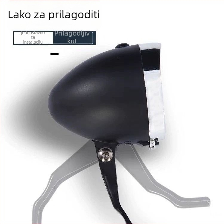 Prednje svjetlo za bicikl, 3 LED, USB-A punjenje, pričvršćivanje vijcima, za noćnu vožnju i gradske vožnje