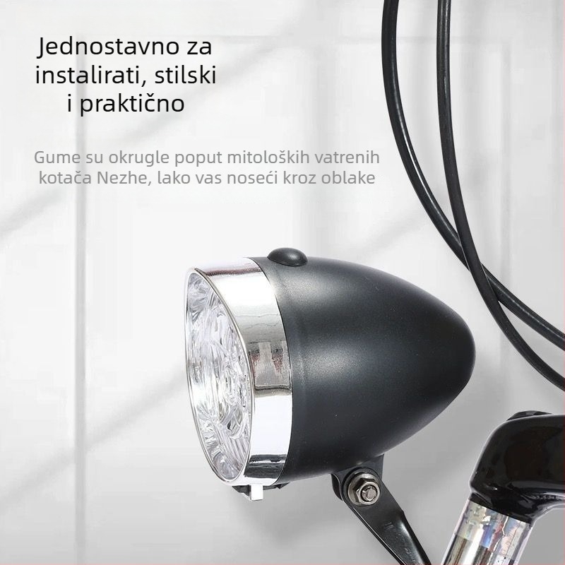 Prednje svjetlo za bicikl, 3 LED, USB-A punjenje, pričvršćivanje vijcima, za noćnu vožnju i gradske vožnje