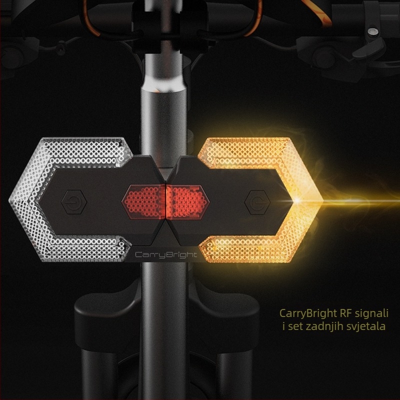 CARRYBRIGHT stražnje svjetlo za bicikle i električna vozila sa dvije lampe, bežično daljinsko upravljanje, baterija 600mAh