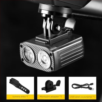 Prednje LED svjetlo za bicikl T6 s dalekim i bliskim snopom, USB držač, vodootporno, zaslon napajanja