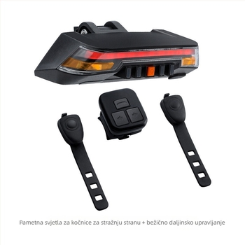 Bežično daljinsko upravljanje stražnjom svjetiljkom na biciklu, USB punjiva, vodootporna, noćna vožnja, senzor svjetla