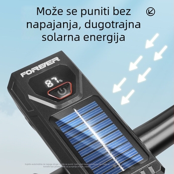 Prednja svjetiljka za bicikl – 1200mAh baterija, USB-C punjenje, učvršćivanje kopčom, ponovno punjivo