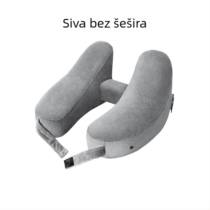 Napuhivački jastučić za vrat s kapuljačom, U-oblik za putovanja – Crystal Fleece s PVC, debljina 2.5, model HXZ-01