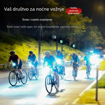 Prednje svjetlo za bicikl za noćnu vožnju, dvostruka funkcija, vodootporno, ultra svijetlo LED, montaža kopčom