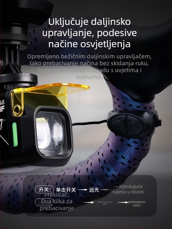 Prednje svjetlo za bicikl s visokom svjetlinom, dugim vijekom baterije, USB-C punjenje, montaža s brzom otpuštanjem, za noćnu vožnju po planinskim i cestovnim biciklima