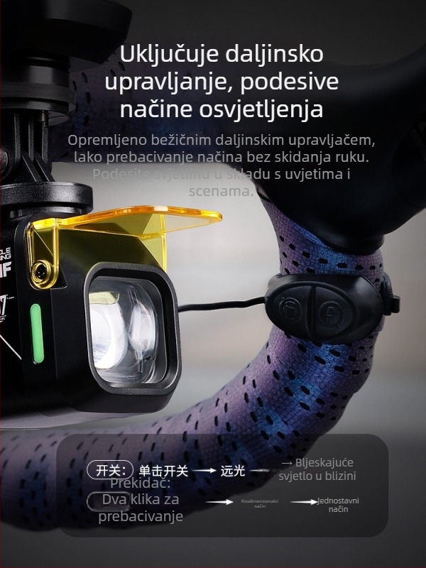 Prednje svjetlo za bicikl s visokom svjetlinom, dugim vijekom baterije, USB-C punjenje, montaža s brzom otpuštanjem, za noćnu vožnju po planinskim i cestovnim biciklima