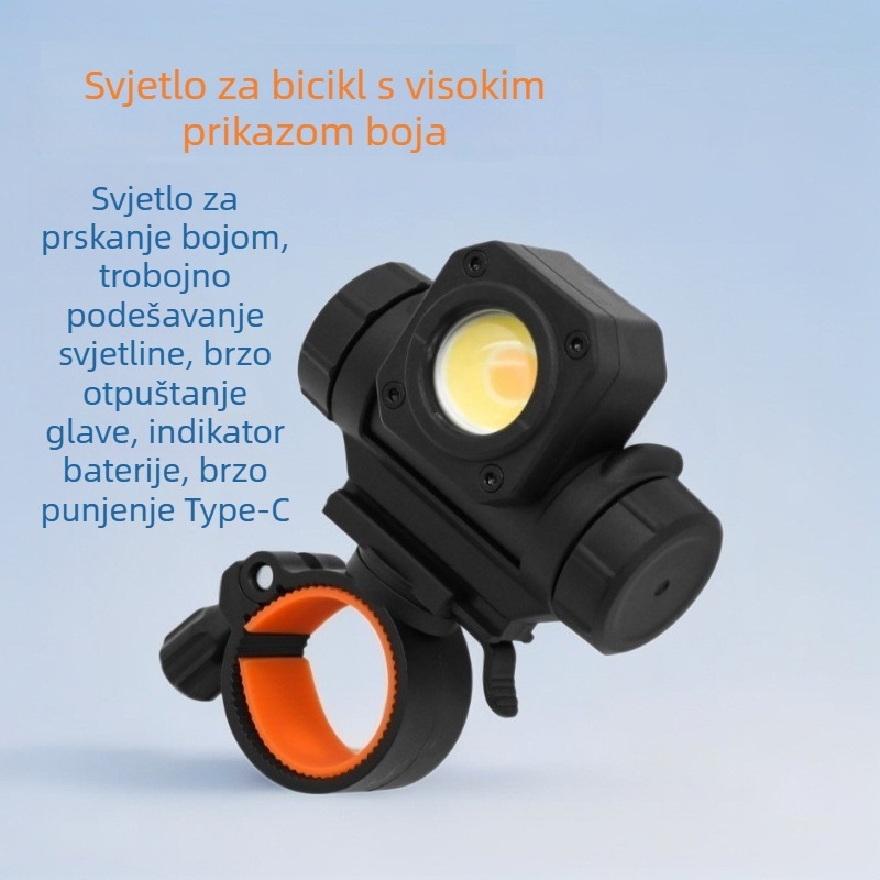 Kvdi prednja svjetiljka za planinski bicikl, visoka svjetlost, IPX4 vodootpornost, RA≥96 prikaz boja, za noćnu vožnju