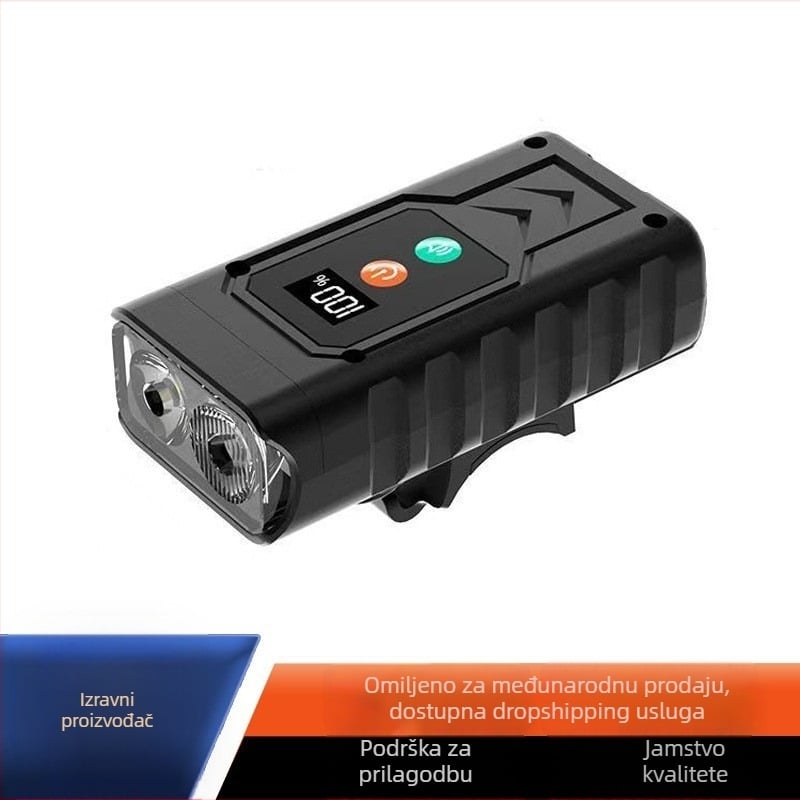 Svjetlo za bicikl s rogom, podesivi lumeni, baterija 2000mAh, kopčasto pričvršćivanje, micro-USB punjenje