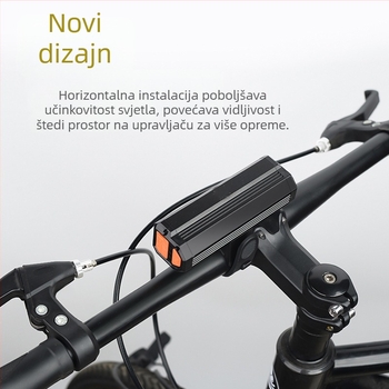 Prednje svjetlo za bicikl, 1200 lm, aluminijsko kućište, za noćnu vožnju po planinama