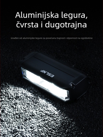 Prednje svjetlo za bicikl – aluminijska legura, vodootporno, USB punjenje, snažan širokokutni snop za planinski i cestovni biciklizam