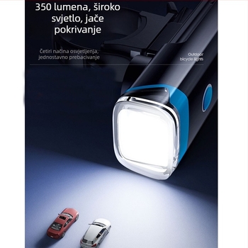 Prednje svjetlo za bicikl USB punjenjem, vodootporno, senzor, za planinski bicikl noćna vožnja, s klaksonom