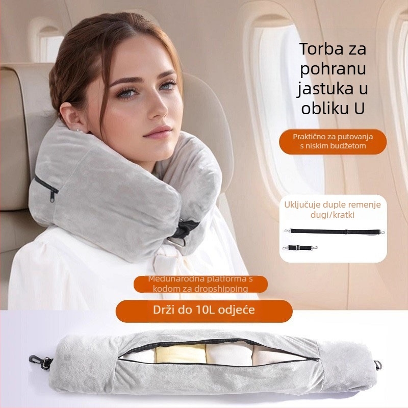 U-oblik putni jastuk, punjenje od poliester vlakana, poliester tkanina, casual stil