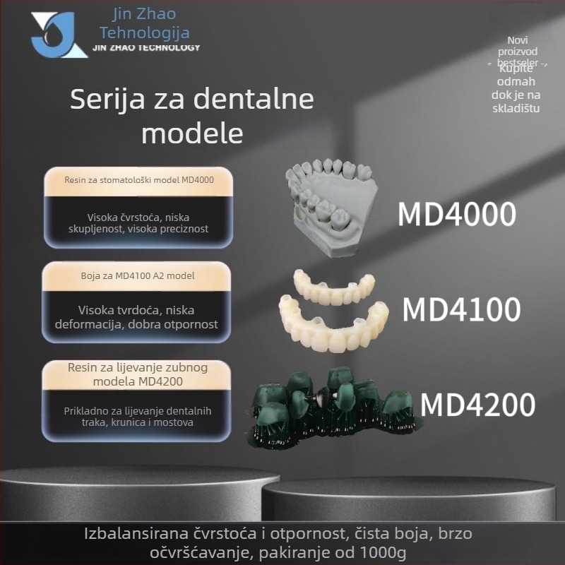 Fotopolimer za 3D ispis dentalnog modela, ortodontska serija, rezolucija 0,05 mm, LCD 405 nm, Jin Chao