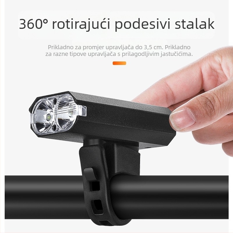 West Biking svjetlo za bicikl od aluminijske legure, za noćnu vožnju, 360° rotirajući držač, za brdske bicikle