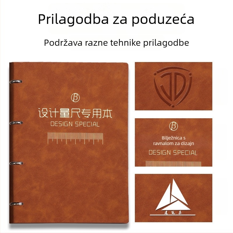 Zapisnik za bilješke s Binderom, kožna imitacija korica, offset papir 120 g, 120 stranica, Stil bilježnice Kreativni trendovi