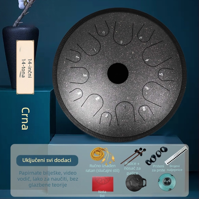 Lotus Ethereal čelični jeznični bubanj – 13 tonova i 14 tonova, za početnike, profesionalna kvaliteta, ručni bubanj