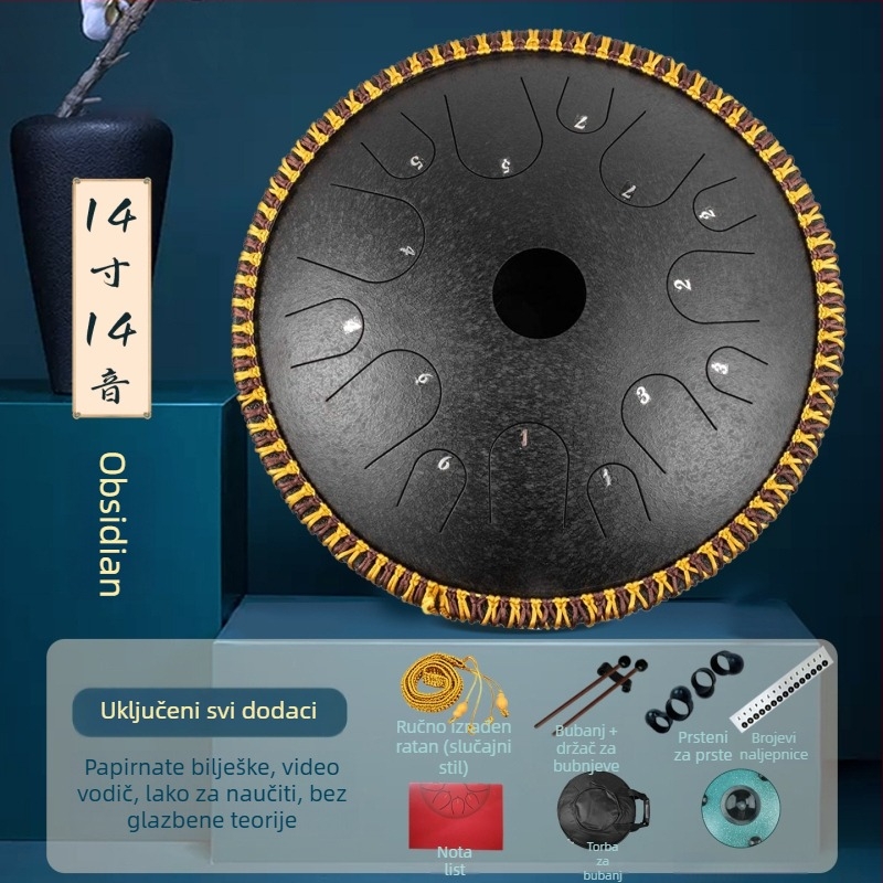 Lotus Ethereal čelični jeznični bubanj – 13 tonova i 14 tonova, za početnike, profesionalna kvaliteta, ručni bubanj