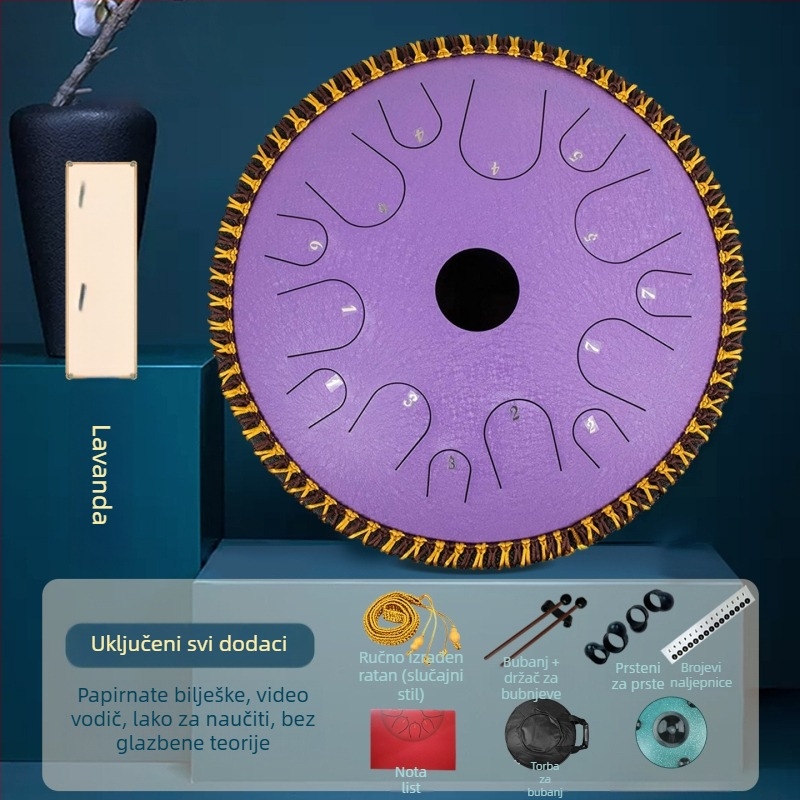 Lotus Ethereal čelični jeznični bubanj – 13 tonova i 14 tonova, za početnike, profesionalna kvaliteta, ručni bubanj