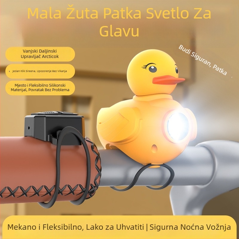 Noćno prednje svjetlo za bicikl s temom žutog patka, dječji zvončić i rog – Light year, nije uvezeno