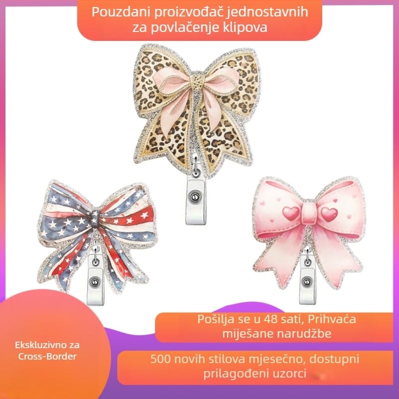Sjajan akrilni mašniN nosač znački s izvučnim mehanizmom i lakim povlačenjem – moguć ispis logotipa