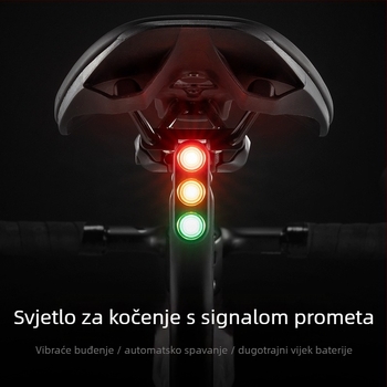 ROCKBROS Stražnje svjetlo za bicikl s indukcijom kočenja za planinske i cestovne bicikle, noćna vožnja, mogućnost prilagodbe