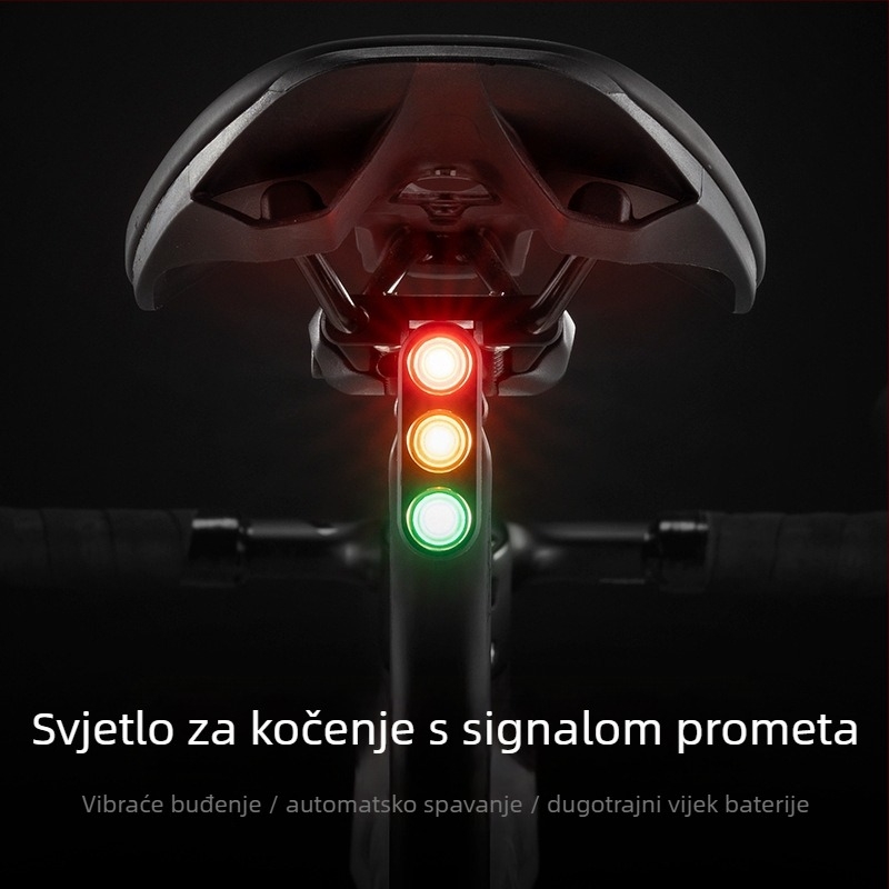 ROCKBROS Stražnje svjetlo za bicikl s indukcijom kočenja za planinske i cestovne bicikle, noćna vožnja, mogućnost prilagodbe