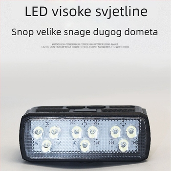 Prednje svjetlo za bicikl za noćnu vožnju, vodootporno, baterija 1500 mAh, USB-C punjenje, pričvršćivanje trakom, pogodno za planinski i cestovni bicikl