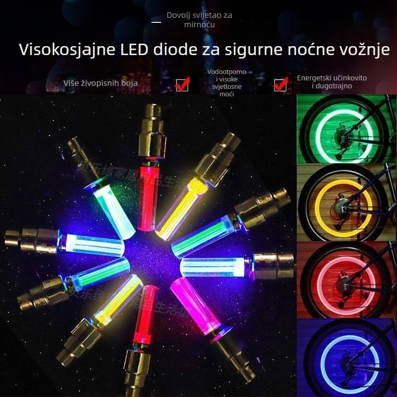LED svjetla za poklopac felge bicikla — šarene treperave svjetla za noćnu vožnju i svjetla na ventile; Marka: Sports and Outdoor; Bez prilagodbi; Uvoz: Ne; Glavno tržište: Drugo; Bez licenciranih privatnih marki