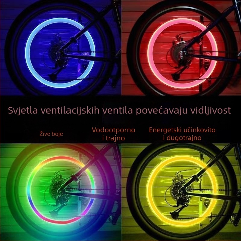 LED svjetla za poklopac felge bicikla — šarene treperave svjetla za noćnu vožnju i svjetla na ventile; Marka: Sports and Outdoor; Bez prilagodbi; Uvoz: Ne; Glavno tržište: Drugo; Bez licenciranih privatnih marki