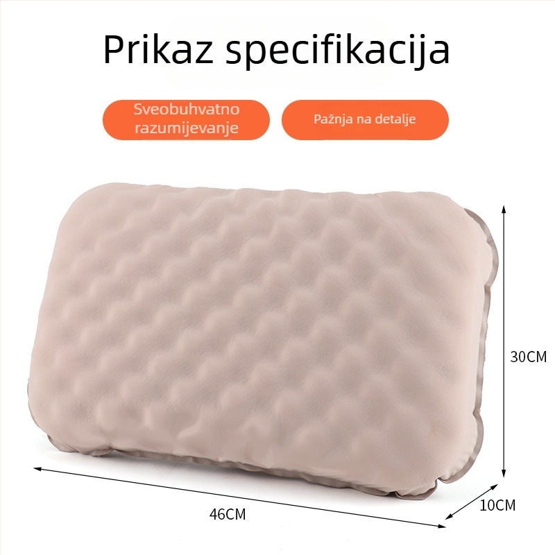 Nafukana putna jastučnica - jastučić za vrat u oblika luka, debljina 120 mm, težina 180 g, model 169