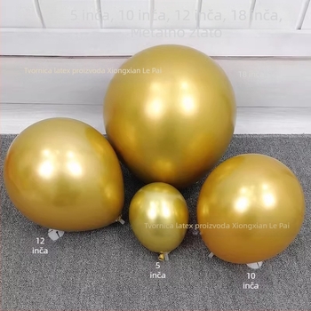 Balon –Lateks, okrugli, metalni sjaj – Le Le Tsai brand, za vjenčanja, rođendane, zabave i dekoracije otvorenja