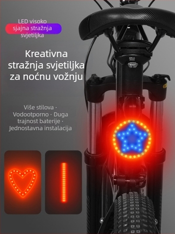 Planinska biciklistička stražnja svjetiljka, punjiva, motiv srca, noćna vožnja, upozoravajuće svjetlo (Brand: drugi; Uvoz: Ne; Prilagodba: Ne)